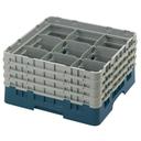 Cambro Camrack Polypropylene Teal Full Size 9 Compartment Glass Rack, 8 1/2 inch -- 2 per case.