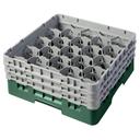 Cambro Camrack Polypropylene Sherwood Green Full Size 20 Compartment Glass Rack, 6 7/8 inch -- 3 per case.