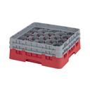 Cambro Camrack Polypropylene Rose Red Full Size 20 Compartment Glass Rack, 5 1/4 inch -- 4 per case.