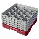Cambro Camrack Polypropylene Cranberry Full Size 20 Compartment Glass Rack, 8 1/2 inch -- 2 per case.