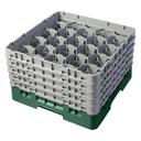Cambro Camrack Polypropylene Sherwood Green Full Size 20 Compartment Glass Rack, 10 1/8 inch -- 2 per case.