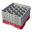 Cambro Camrack Polypropylene Rose Red Full Size 20 Compartment Glass Rack, 10 1/8 inch -- 2 per case.