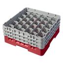 Cambro Camrack Polypropylene Rose Red Full Size 30 Compartment Glass Rack, 6 7/8 inch -- 3 per case.