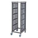 Cambro Camshelving Full Size Brushed Graphite Ultimate Sheet Pan Rack with 3 inch Rail Spacing and Plastic Caster, 33.37 x 25.44 x 72.38 inch