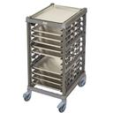 Cambro Camshelving Half Size Brushed Graphite Ultimate Sheet Pan Rack with 3 inch Rail Spacing and Plastic Caster, 33.37 x 25.44 x 48 inch