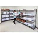 Cambro Brushed Graphite Basics Plus 4 Shelf Add-On Units Solid Shelves, 18 x 30 x 64 inch.