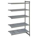 Cambro Brushed Graphite Basics Plus 5 Shelf Add-On Units Vented Shelves, 18 x 36 x 84 inch.