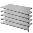 Cambro Camshelving Basics Plus Brushed Graphite 5 Solid Shelves Kit, 21 x 42 inch