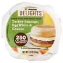 Jimmy Dean Delights Individually Wrapped Butcher Paper Fully Cooked Turkey Sausage Whole Grain English Muffin, 5.1 Ounce -- 12 per case