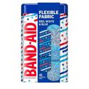 Red White and Blue Assorted Size Flexible Fabric Stars and Stripes Adhesive Bandages