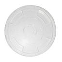 Compostable Clear Flat Lid with Straw Hole for 10-24 Ounce Cold Cup