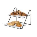 Logan Collection Black Wire 2-Tier Angled Modular Merchandiser Frame Only
