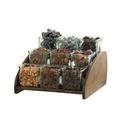 Melrose Collection Chocolate Brown Oak Wood Nine Jar Organizer