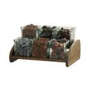 Melrose Collection Chocolate Brown Oak Wood Six Jar Organizer