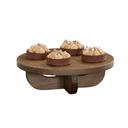 Melrose Collection Chocolate Brown Oak Wood Round Riser