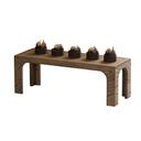 Melrose Collection Chocolate Brown Oak Wood Rectangular Riser 20 x 7 x 7 inch