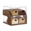 Melrose Collection Chocolate Brown Oak Wood Bread Display Case