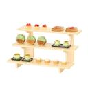 Logan Collection Birch Wood 3-Tier Straight Piece Shelf System