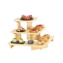 Logan Collection Birch Wood 3-Tier Corner Piece Shelf System