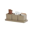 Resin Taupe Three Jar Set Display