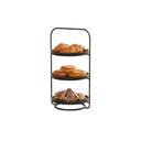 Logan Collection Black Wire Round 3-Tier 10 inch Plate Stand