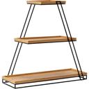 SkyRize Multi-Level Black Stand with Bamboo Shelves