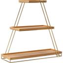 SkyRize Multi-Level Gold Stand with Bamboo Shelves