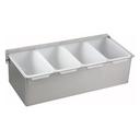 Winco Stainless Steel 4 Compartment Condiment Dispenser, 12 inch Length.