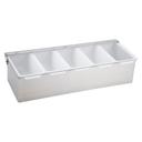 Winco Stainless Steel 5 Compartment Condiment Dispenser, 15 inch Length.