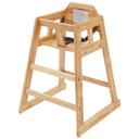Winco Rubberwood Natural Finish Assembled Stacking High Chair, 20 inch Length.