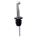 Winco Tapered Spout and Hinged Cap Metal Pourer with Black Plastic Stopper -- 12 per case.