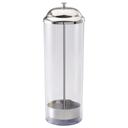 Winco Polycarbonate SAN Cylinder Straw Dispenser with Stainless Steel Top -- 12 per case.
