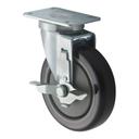 Winco Universal Plate Caster Set with Brake for 2 3/8 x 3 5/8 inch Universal Plate, 5 inch -- 4 set per case.