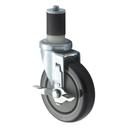 Winco Workable Stem Caster Set with Brake, 5 inch -- 4 set per case.
