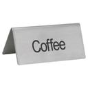 Winco Stainless Steel Coffee Tent Sign, 3 x 1 1/4 x 1 1/2 inch -- 12 per case.