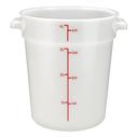 Winco Polypropylene White Round Storage Container, 4 Quart -- 12 per case.
