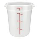 Winco Polypropylene White Round Storage Container, 8 Quart -- 12 per case.