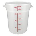 Winco Polypropylene White Round Storage Container, 22 Quart -- 6 per case.
