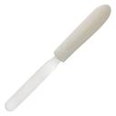 Winco Stainless Steel Bakery Spatula with White Polypropylene Handle, 4 x 3/4 inch Blade -- 12 per case.