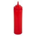 Winco Red Wide Mouth Squeeze Bottle, 12 Ounce -- 12 per case.