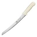 Winco Stal Curved Bread Knife with White Polypropylene Handle, 9.5 inch -- 6 per case.