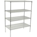 Winco Chrome Plated 4 Tier Wire Shelving Set, 24 x 36 x 72 inch -- 1 set.