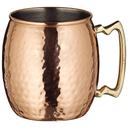 Winco Hammered Copper Plated Brass Handle Moscow Mule Mug, 20 Ounce -- 12 per case.