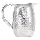 Winco Stainless Steel Hammered Bell Pitcher with Ice Catcher, 2 Quart -- 12 per case.