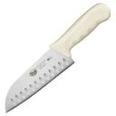 Winco Stal Santoku Knife with White Polypropylene Handle, 7 inch -- 6 per case.