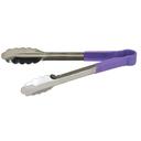 Winco Stainless Steel Utility Tong with Purple Polypropylene Handle, 12 inch -- 6 per case.