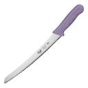 Winco Stal Curved Bread Knife with White Polypropylene Handle, 10 inch -- 6 per case.