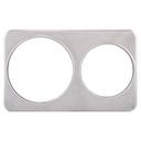 Winco Stainless Steel Adaptor Plate Only with 6 3/8 and 8 3/8 inch Inset Holes.