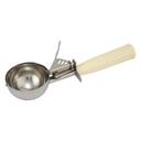 Winco Stainless Steel Ivory Ice Cream Disher with Plastic Handle, 4 2/3 Ounce.