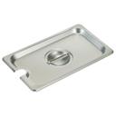 Winco 18/8 Stainless Steel Slotted Cover Only - for 1/4-Size Steam Table Pan.